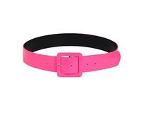 KOFORD 105cm Women's Bright Color Widening Leather Belt, Simple Square Pin Buckle Dress Waistband, Pink