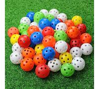 KOFULL 30 PCS Practice Golf Balls Plastic Golf Balls With Hole Golf Colorful Perforated Plastic Balls for Swing Practice, Driving Range, Home Use 40mm