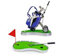 KOFULL Golf Gifts For Men Mini Golf Desktop Set, Golf Club Pen Holder with Putting Green, Office Desk Gadget Gift