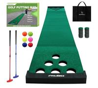 KOFULL Putting Green - Indoor/Outdoor Golf Practice Mat (Free 2 Putters + 6 Balls), 327 x 50CM
