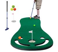 KOFULL Putting Mat Indoor Golf Putting Mat With Adjustable Golf Putter, 3 Golf Balls, Training Aid Put Cup & Flags,Putting Green Mat Indoor Outdoor