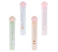 Kogcmeetl 4-Piece Cute Mini Cat Paw Scissors, Stainless Steel & Plastic, Compact, Black, White, Pink, Green, Perfect for Crafting, Scrapbooking, Gift