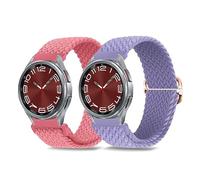 KoGiio 20 MM Strap compatible with Samsung Galaxy Watch 7/6/5/4 (40mm 44mm)/Watch FE/Watch 6 Classic (43mm 47mm)/Watch 5 Pro 45mm, Watch Band, Nylon Replacement Bracelet Strap Pink Light Purple