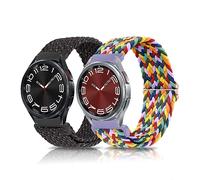 KoGiio 20 MM Strap compatible with Samsung Galaxy Watch 7/6/5/4 (40mm 44mm)/Watch FE/Watch 6 Classic (43mm 47mm)/5 Pro 45mm, Watch Band, Nylon Replacement Bracelet Strap Starlight Black Rainbow