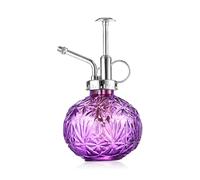 KoGiio Glass Plant Mister 240ML, Vintage Spray Bottle, Fine Mist Garden Flower Sprayer Small Decorative Spritzer Watering Can for Indoor Outdoor Succulent House Plant Purple+Silver nozzle