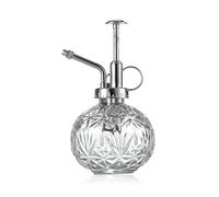 KoGiio Glass Plant Mister 240ML, Vintage Spray Bottle, Fine Mist Garden Flower Sprayer Small Decorative Spritzer Watering Can for Indoor Outdoor Succulent House Plant Transparent color+Silver nozzle