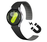 KoGiio Silicone Magnetic Strap Compatible with Samsung Galaxy Watch FE 40mm/Samsung Galaxy Watch 7/6/5/4 40,44mm/Watch 6 Classic 43,47mm/Watch 5 Pro 45mm, Replacement Bracelet Watch Band -Black & Grey