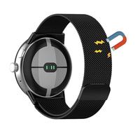 KoGiio Starp for Google Pixel Watch 3 41 mm/Google Pixel Watch 2/Google Pixel Watch, Magnetic Breathable Replacement Strap, Woven Stainless Steel Mesh Metal Watch Strap Stainless Steel Black
