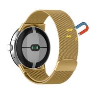 KoGiio Starp for Google Pixel Watch 3 41 mm/Google Pixel Watch 2/Google Pixel Watch, Magnetic Breathable Replacement Strap, Woven Stainless Steel Mesh Metal Watch Strap Stainless Steel Gold