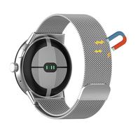 KoGiio Starp for Google Pixel Watch 3 41 mm/Google Pixel Watch 2/Google Pixel Watch, Magnetic Breathable Replacement Strap, Woven Stainless Steel Mesh Metal Watch Strap Stainless Steel Silver