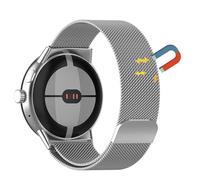 KoGiio Starp for Google Pixel Watch 3 45mm, Magnetic Breathable Replacement Strap, Woven Stainless Steel Mesh Metal Watch Strap Stainless Steel Silver