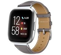 KoGiio Strap Compatible with Fitbit Versa 2/ Fitbit Versa, PU Leather Adjustable Watch Band, Soft Replacement Bracelet Strap, Gray