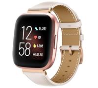 KoGiio Strap Compatible with Fitbit Versa 2/ Fitbit Versa Strap, PU Leather Adjustable Watch Band, Soft Replacement Bracelet Strap Compatible with Fitbit Versa 2/ Fitbit Versa Off white