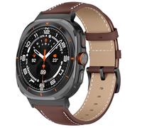 KoGiio Strap Compatible with Samsung Galaxy watch ultra 47mm 2025 2024 / Samsung Galaxy Watch Ultra 2, PU Leather Adjustable Watch Band, Soft Replacement Bracelet Strap Red brown