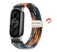 KoGiio Strap compatible with Xiaomi Smart Band 10/9 / 8 /Xiaomi Mi Band 10/9 / 8, Magnetic Adjustable Watch Band, Soft Nylon Braided Replacement Bracelet Strap Gray Rainbow colors