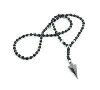 KOGMMYSEVP 2023 Non-Magnetic Maria Rosary Cross Necklace Black Gallstone Hematite Prayer Bead Religious Jewelry 6mm Agate Bead Wedding [1]