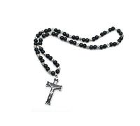 KOGMMYSEVP 2025 Wholesales Wooden Beads Cross Beads Necklace Orthodox Cross Pendant Rosary Necklace [RN-108-2,13inches]