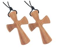 KOGMMYSEVP 2pcs Handmade Necklace Unique Wooden Pendant Jewelry for Religious Beliefs for Men Car Rearview Mirror Decoration