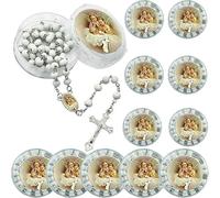 KOGMMYSEVP 6mm Scented Wood Rosary Necklace-Handmade Cross Pendant Virgin Mary Prayer Beads Bestseller Religious Jewelry [White#2]
