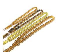 KOGMMYSEVP Factory Classic Amber 33 Beads Necklace Jewelry with Insects Inside Amber Beads Muslim Rosary [natural brown,avaiable]