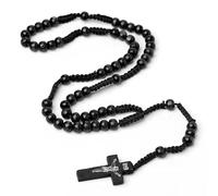 KOGMMYSEVP Fashion Prayer Jerusalem Hand-woven Natural Wooden Beads Cross for Rosary Making [1,classic]