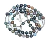 KOGMMYSEVP Religious Prayer Beads Rosary Cross Necklace God Saints Prayer Supplies Giveaway [1,33cm]