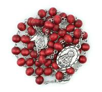 KOGMMYSEVP Seven Sorrows Chaplet Rosary Necklace Rose Scented Perfume Wood Rosary of Sorrowful Mother Chaplet [Red Seven Sorrows rosary,53cm]