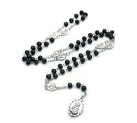 KOGMMYSEVP Seven Sorrows Rosary Beads-Virgin Mary Bitter Prayer Necklace for Rose Devotion,Religious Jewelry [Black]