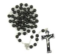 KOGMMYSEVP True Relic Chaplet Apostle of With Miraculous Medal Jesus Trust in You Rosary Based Three O'Clock Prayer Polish Novena [Black,22"]
