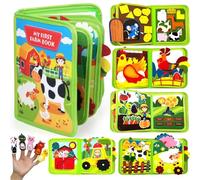 KOGMOW Quiet Book with Farm Theme, 20 in 1 Montessori Toy for Toddlers 1 2 3 4 5, Educational Toy for Fine Motor Skills, Ideal for Car Trips and as a Gift