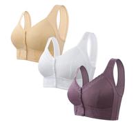 KOGORA Emily Charm Bra, Front Closure Breathable Bra for Seniors, Style 12, XX-Large