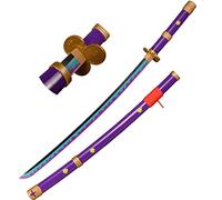 KOGUMA One Piece Roronoa Zoro Cosplay Wooden Yama Enma Swords Replica Props 103.5cm (Purple)