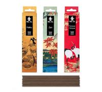 Koh-Do Japanese Incense Gift Set - 3 Pure Aroma Incense Packs, 60 Bamboo Core Free Incense Sticks, Zen Meditation Aromatherapy Gift Box, Traditional Japanese Incense Bundle for Relaxation & Mindfulnes
