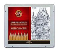 KOH-I-NOOR 8B-10H Graphite Pencil in Tin (Pack of 24)