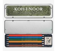 Koh-I-Noor : Diamond Drawing Mechanical Pencil Set : 5 Coloured & 1 Graphite Pencil with Eraser