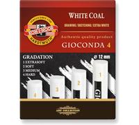 Koh-I-Noor Gioconda 8692 Artificial Extra White Coals Pack of 4 Various Gradations