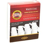 KOH-I-NOOR Hard Artificial Extra Charcoals - White (Pack of 4)