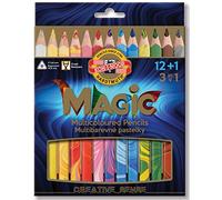 Koh-I-Noor Set Of 12 + Jumbo Triangular Coloured Magic Pencils 3408 Fsc 100%