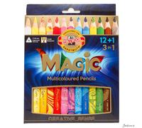 Koh-I-Noor Set Of 12 + Jumbo Triangular Coloured Magic Pencils 3408 Fsc 100%