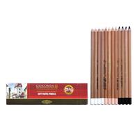 KOH-I-NOOR Pastel Pencils / Skin-Colour / White / Black / for Artist / Assorted Colours
