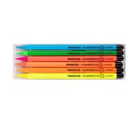 Koh-I-Noor Progresso Fluorescent Woodless Colored Pencils Set of 6, Artist Grade