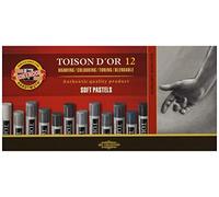 KOH-I-NOOR TOISON D'OR 8522 Artist's Soft Pastels - Grey (Pack of 12)