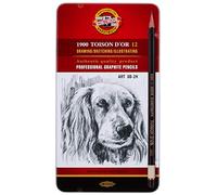 KOH-I-NOOR 1912 Graphite Pencils - 8B to 2H (Tin of 12) - NEW