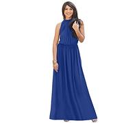 KOH KOH 2025 Sexy Sleeveless Summer Formal Flowy Casual Gown, Cobalt / Royal Blue, S