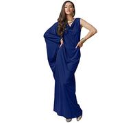 KOH KOH Womens Long Cowl Neck Flowy Grecian Goddess Single Sleeve Maxi Dress, Cobalt Royal Blue, XL