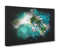 Koh Pha-Ngan In Ko Tao Thailand Paint Splash Canvas Print | Gallery Wrapped 30mm Frame Wall Art | 30x20 inches | Ready to Hang | Contemporary Picture | Living Room Bedroom Lounge Office