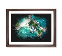 Koh Pha Ngan In Ko Tao Thailand Paint Splash Modern Art Framed Print | A3 Walnut Framed Wall Art | Ready to Hang | Modern Nature Picture | Living Room Bedroom Lounge Office