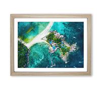 Koh Pha Ngan In Ko Tao Thailand Painting Modern Art Framed Print | A3 Oak Framed Wall Art | Ready to Hang | Modern Historical Picture | Living Room Bedroom Lounge Office