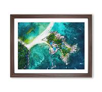 Koh Pha Ngan In Ko Tao Thailand Painting Modern Art Framed Print | A3 Walnut Framed Wall Art | Ready to Hang | Modern Historical Picture | Living Room Bedroom Lounge Office