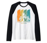 KOH Samui Thailand Palm Trees at the Beach Vacation Souvenir Raglan Baseball Tee